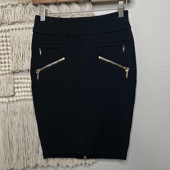 Juicy Couture Black Bodycon Zipper Skirt Size 0 - Picture 1 of 3